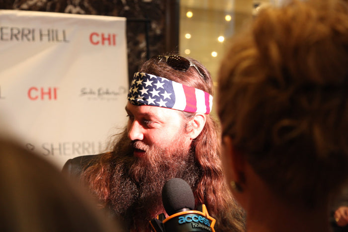 Willie Robertson on the red carpet, there to support his daughter Sadie Robertson walking the runway