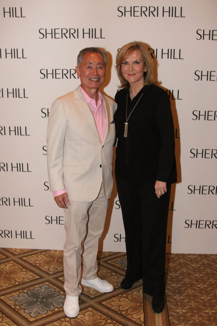 Sherri Hill with George Takei on the red carpet