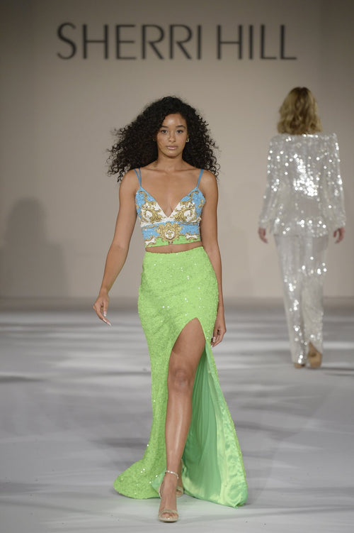 Sherri Hill style 55076 on the Spring 2022 runway