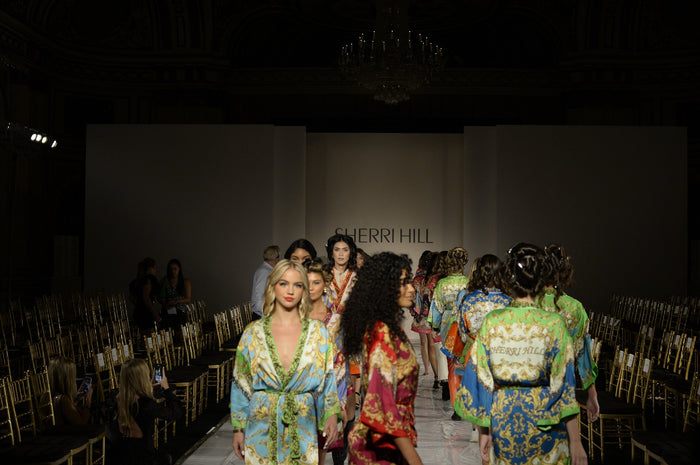 Emma Brooks on a rehearsal walk before the Sherri Hill Spring 2022 show