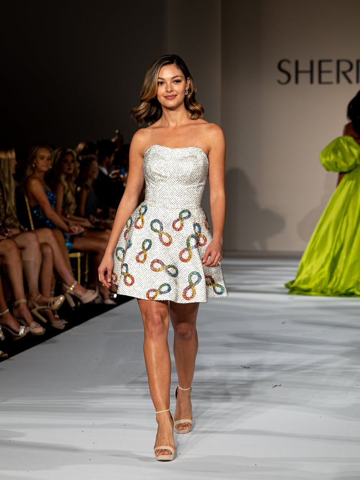 Demi Tebow on the runway at the Sherri Hill Spring 2022 show