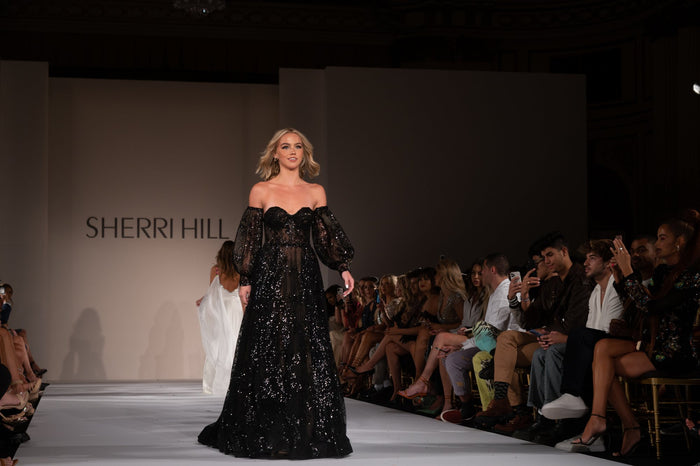Emma Brooks on the front row at the Sherri Hill Spring 2022 show