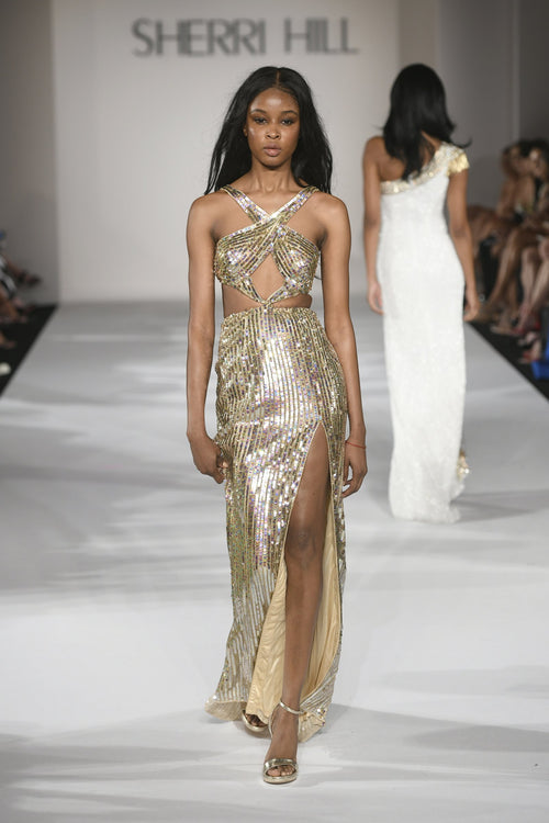 Sherri Hill style 55511 on the Spring 2023 runway