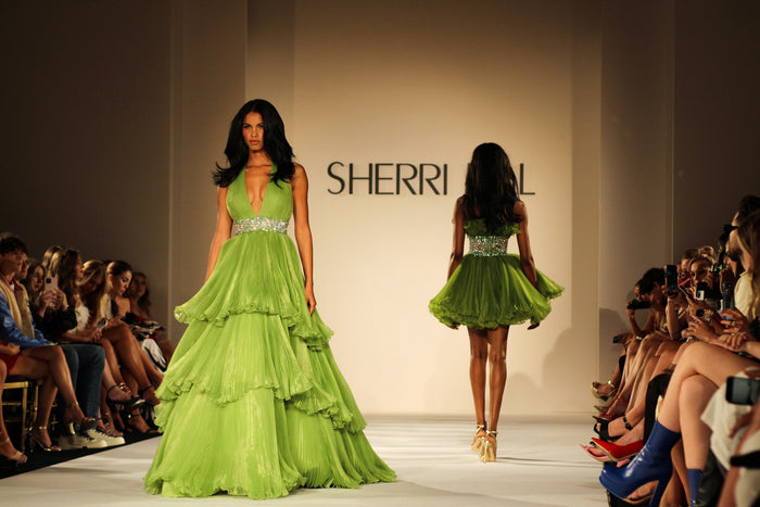 Green and lime on the runway, seen from the front row