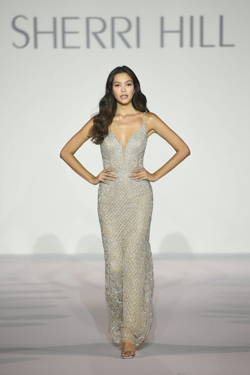 Sherri Hill style 56380 on the Spring 2024 runway