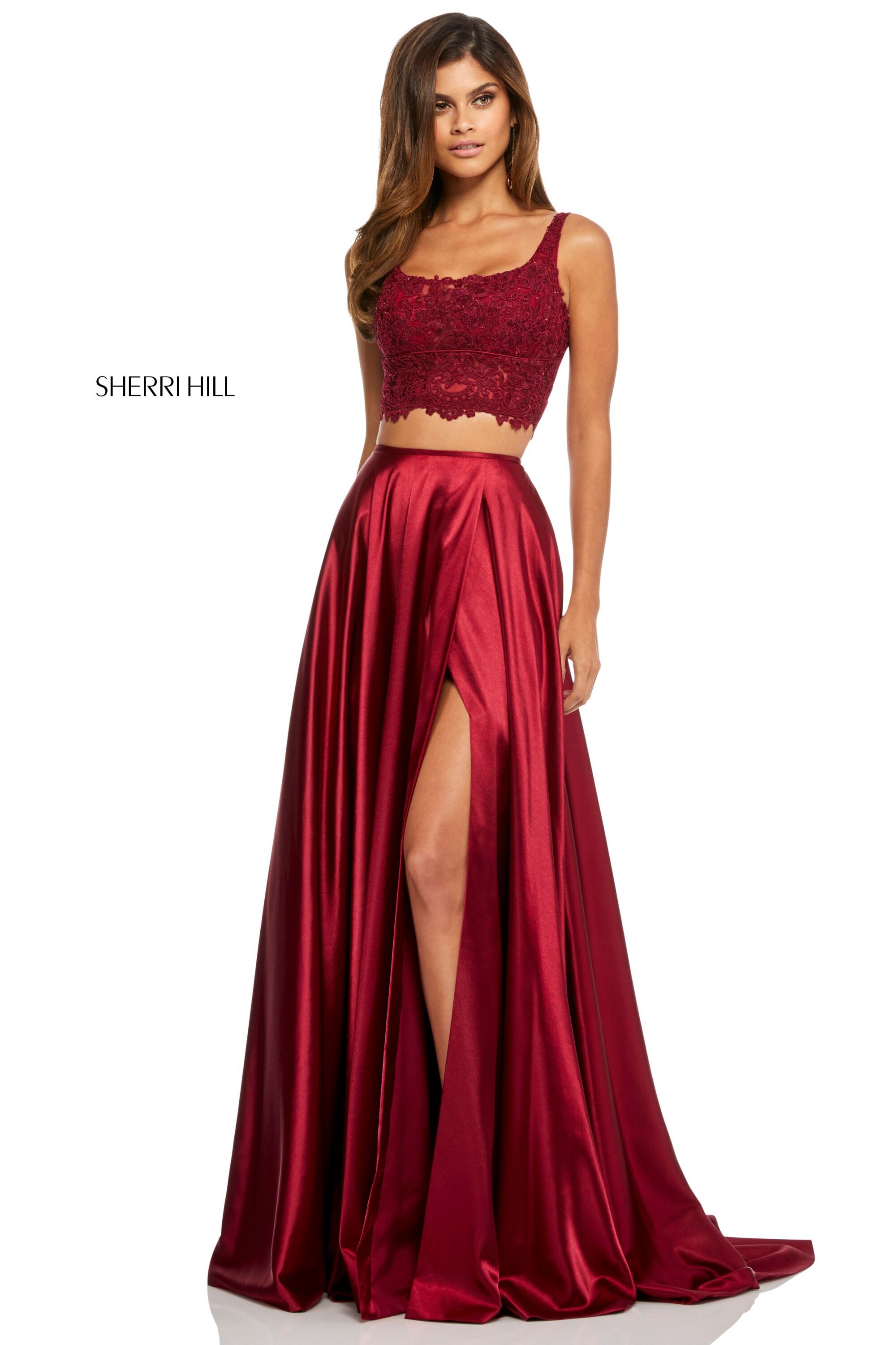 sherri hill red floral dress