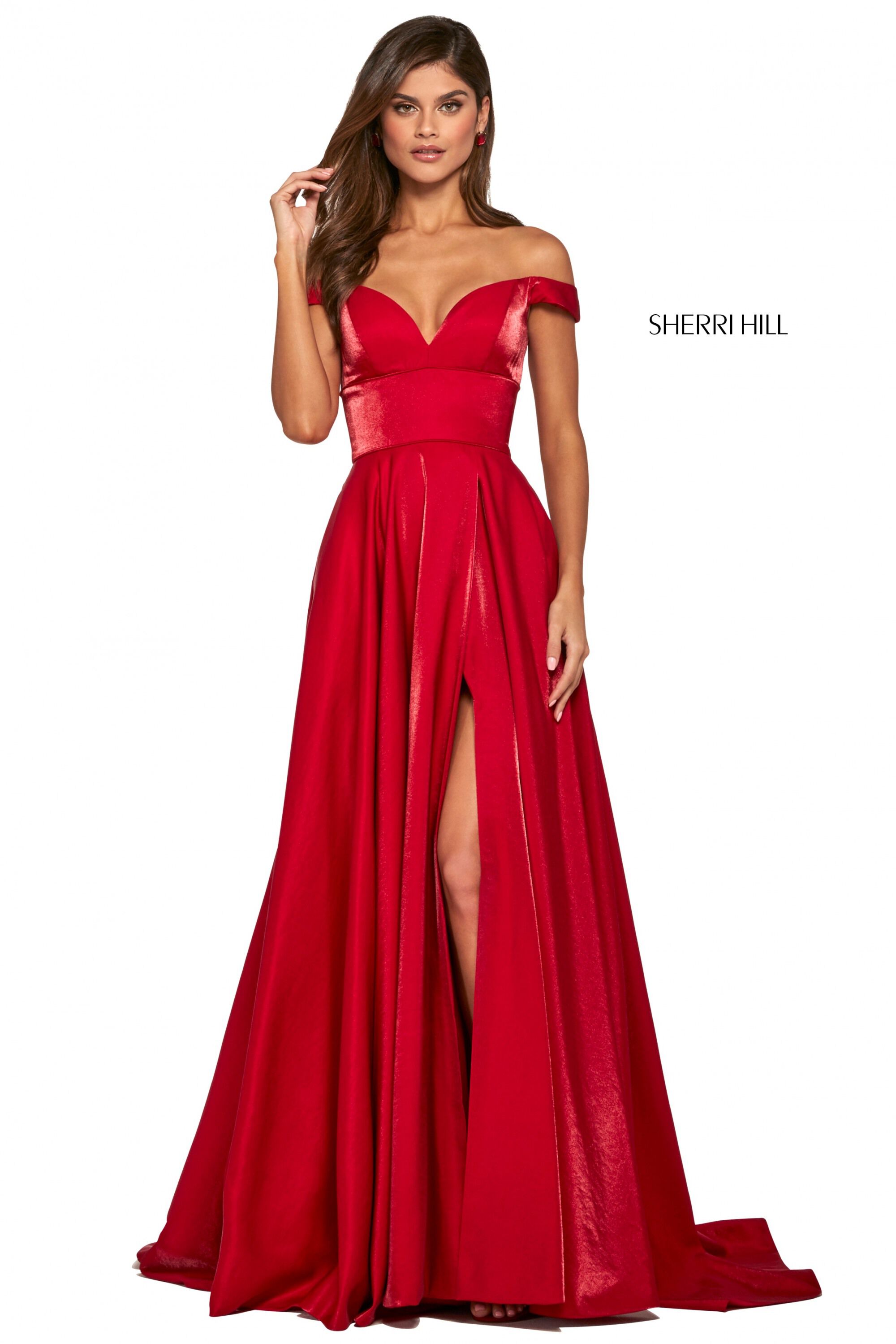 red sherri hill gown