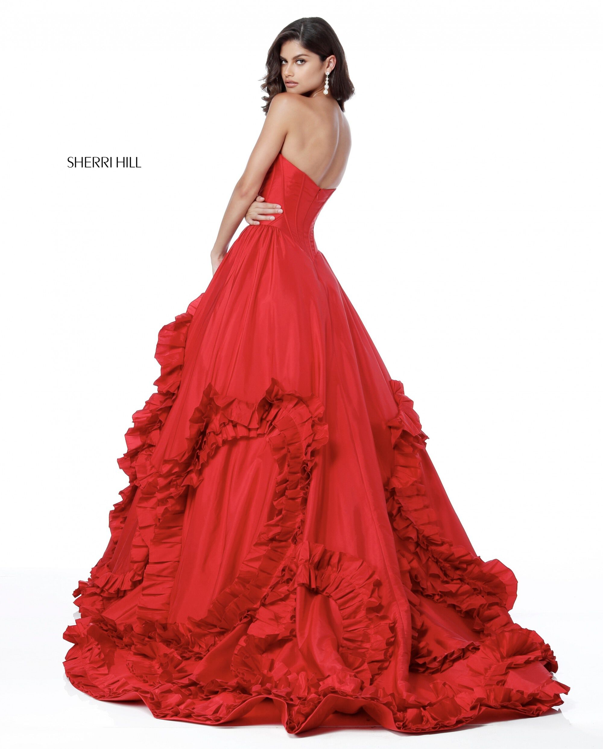 red sherri hill ball gown