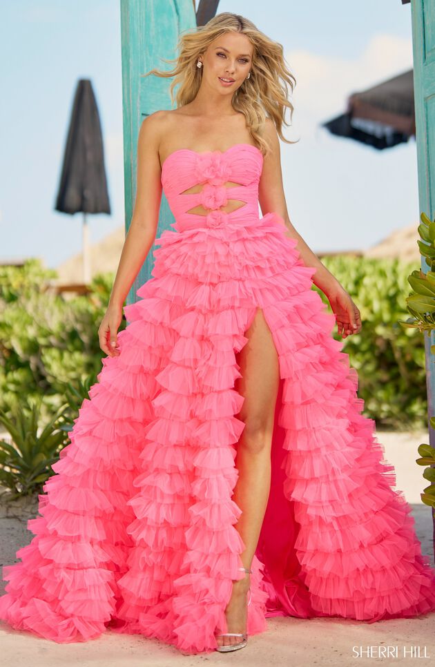 XS Sherri Hill Prom Party Pink Swarovski Crystal Dress NYE Years Eve Party  0
